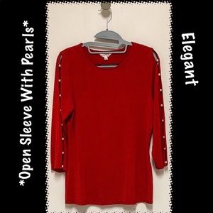 *New*Nanette Lepore*3/4 Open Sleeve Pearl Buttons*